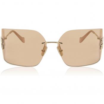 Miu Miu MU54YS ZVN20F Women's Sunglasses Gold Frame with Pink Mirrored Lenses, Yellow Color, Size: ONE SIZE