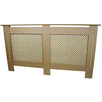 Cubierta del radiador natural inacabado MDF madera enrejado grilleado moderno calefacción del hogar muebles estante