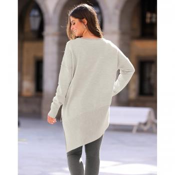 BELLÍSIMA Jersey Escote Redondeado con Acabado roulé Mujer - 018802,Gris VIGORÉ,4XL