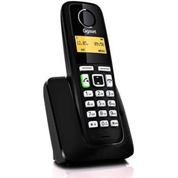 Teléfono Inalámbrico DECT Gigaset A220 con Identificador de Llamadas y Manos Libres, Color Negro