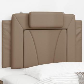 Cabecero de Cama Acolchado en Cuero Sintético Capuchino 80 cm