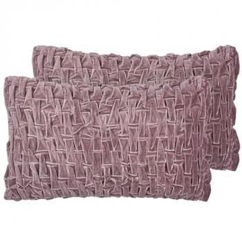 Conjunto de 2 cojines decorativos de terciopelo y algodón violeta 30 x 50 cm estilo moderno y tradicional Chirita