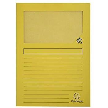 Exacompta 50109E - Lote de 100 Subcarpetas Forever 120 con ventana e impresas, Color Amarillo