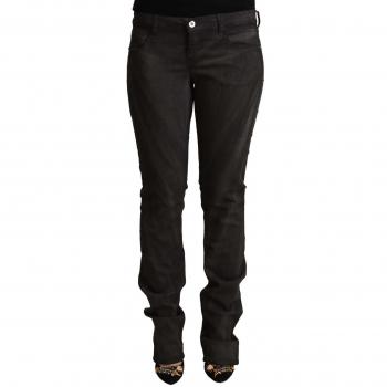 Costume National Black Cotton Mid Waist Skinny Pants - W26