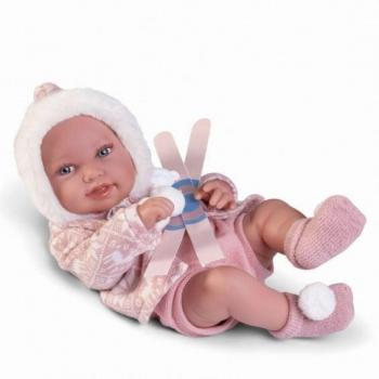 Muñeca Recién Nacida Pipa Esquiadora con Ropa de Invierno y Accesorios