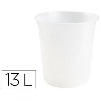 Papelera de Plástico Q-Connect Transparente 13 Litros, Dimensiones 275x285 mm