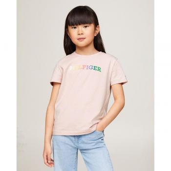 Camiseta de niña Tommy Hilfiger con logo rosa de Monotype