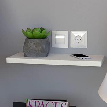 Estante de Pared Ajustable Henor Blanco 50 x 25 x 2.5 cm Madera FSC® Carga 20 Kg Herraje Oculto