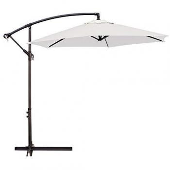 Parasol excéntrico de Aluminio con Manivela y Ventilación de 270 cm en Beige Claro