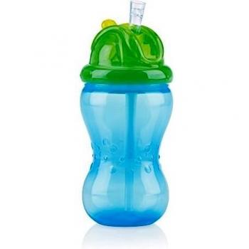 Nuby ID9801BLUE - Taza con pajita, 355 ml, color azul