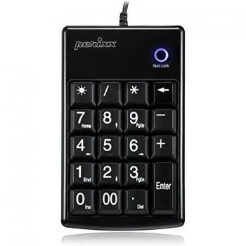 Perixx PERIPAD-302H, Teclado numérico retroiluminado - USB con cable - 2 USB-Hubs - LED blanco