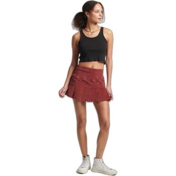 Superdry Vintage Velvet Pleated Mini Skirt for Women