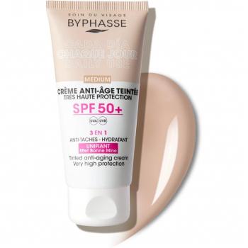 Crema Facial Antiedad con Color SPF 50+ - Byphasse