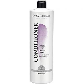 Bálsamo Cristal Clean - Crema para Perros y Gatos - 1 L - Contribuye a Restituir la Suavidad al Pelo Reseco - Aporta Nutrición y Protección - Específico para el Pelo Blanco - IV San Bernard
