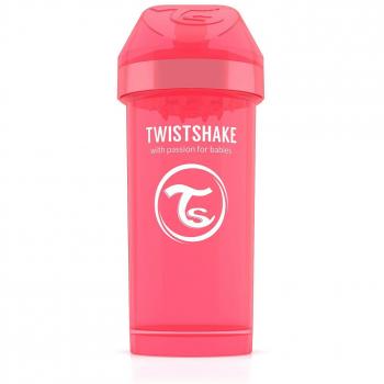 Twistshake 78074 Mug Kid Pastel 360 Botella cun Boquilla, 12 Meses +, Rosa