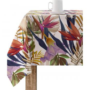 Mantel antimanchas de diseño MUARÉ para mesa rectangular con tratamiento resinado BL Belum Erea 84