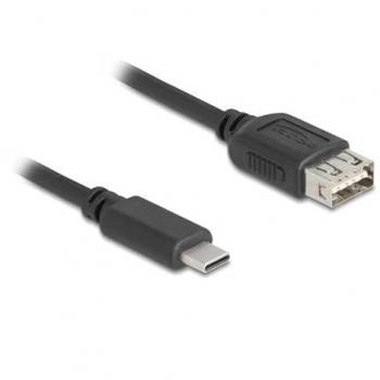 Cable USB 2.0 de 1 m Tipo-C a Tipo-A DeLock 81536 Negro