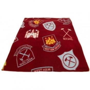 Manta Fleece del West Ham United FC Granate/Azul/Amarillo One Size