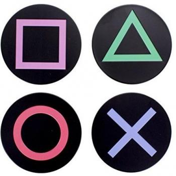 Paladone Playstation Metal Drink Coasters, Set of Four Coasters