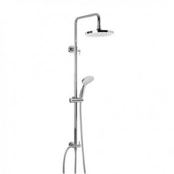 Columna de Ducha Ajustable Tatay con Mango y Rociador Superior, Flexo ABS, Acabado Cromado Modelo Oporto