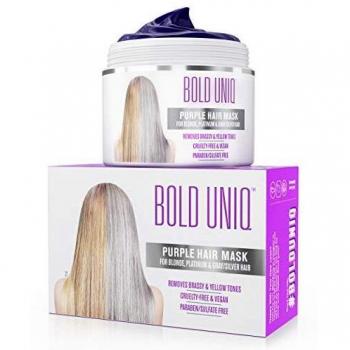 Mascarilla de Pelo Morado-Matizador para Cabello Rubio y Gris - para Tintes Color Platino, Blanco y Gris - Acondicionador y Reparación de Cabello Seco, Dañado y Decolorado - Sin Sulfatos