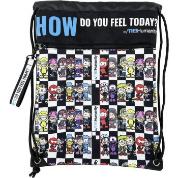 Mochila Saco Me Humanity How do you feel today? MC-03-MH 42 cm con Bolsillo Exterior con Cremallera Negro Multicolor CyP Brands