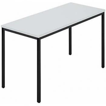 Mesa rectangular de tubo cuadrado revestido 120x60 cm gris/ antracita - Kaiserkraft