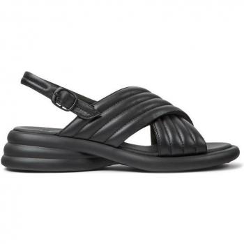 Sandalias de cuña Camper Modelo K201494 en Color Negro con Plantilla Acolchada y Ajuste Óptimo