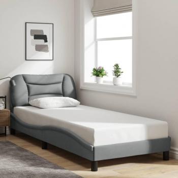 Cama sin colchón de Tela Gris Claro 90x190 cm con Estructura y Cabecero Vidaxl