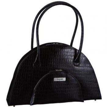 Bugatti Bags Bolso bandolera, Croco Umhängetasche, 2 Griffe, groß, negro  Schwarz