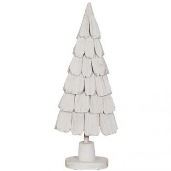 Árbol de Navidad Blanco de Madera de Paulonia 38 x 20 x 100 cm - Figura
