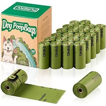 PURENV Biodegradables Bolsas Caca Perro, Extra Gruesa Prueba de Fugas Bolsas Hecho de la Mezcla de almidón de maíz