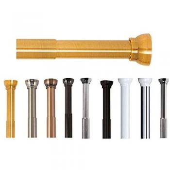 Barra Telescópica para Cortina de Ducha Spirella Kreta Oro 75-125 cm, Extensible sin Taladrar, Aluminio, Ajustable y Seguro
