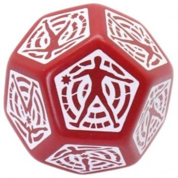 QW DADO D12 HIT LOCATION DIE RED & WHITE