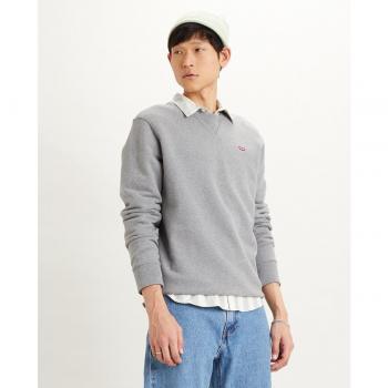 Levi's Sudadera para Hombre con Cuello Redondo en Color Gris Claro