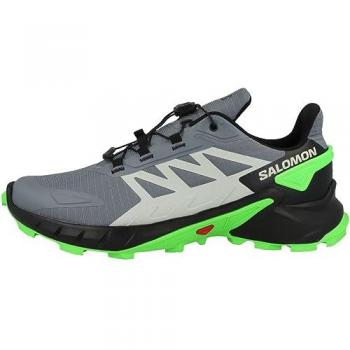 Salomon Zapatillas de Trail Running Hombre Supercross 4, color azul grisáceo verde, talla 42(2/3), características: diseño para trail running, suela con buena tracción, material ligero y transpirable