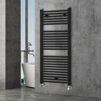Secatoallas Radiador de Agua Caliente 120x50 cm Acabado Negro Mate en Acero