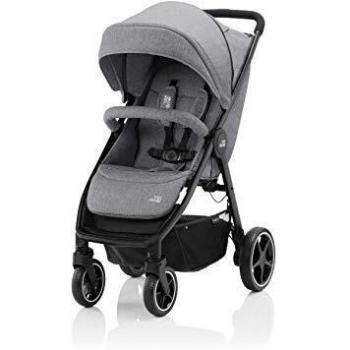 BRITAX RÖMER Carrito Bebe B-AGILE M Compacto y Plegable con una Mano Niños de 0 a 22 kg desde el Nacimiento hasta los 4 Años, Elephant Grey