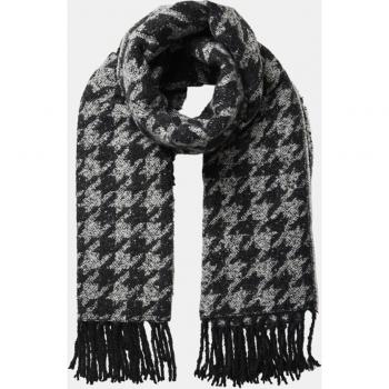 Bufanda gruesa en material reciclado con estampado pata de gallo en tono negro
