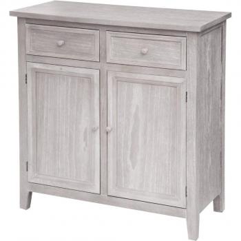 Aparador Atmosphera de 2 Puertas en Madera Encalada, Amplio Espacio de Almacenamiento, Diseño Clásico, Dimensiones 80x34.5x85cm, Color Beige