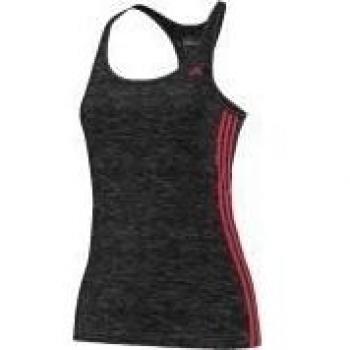 adidas ESS Mid 3Stank - Camiseta sin mangas para mujer, color negro / rojo  -
