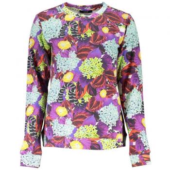 Cavalli Class Elegant Purple Crew Neck Sweatshirt - XXL, Female, Multicolor, Logo Print