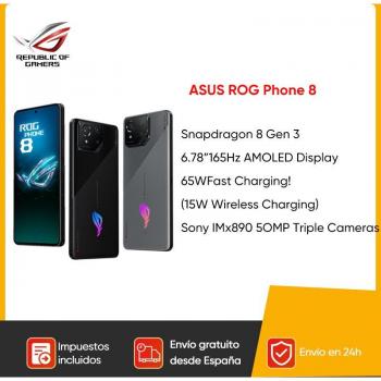 Teléfono Inteligente ASUS ROG 8 Gaming 5G Snapdragon 8 Gen 3 Pantalla AMOLED de 6.78 165Hz