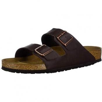 Birkenstock Arizona Birko-Flor Regular Fit Slide Sandals in Dark Brown
