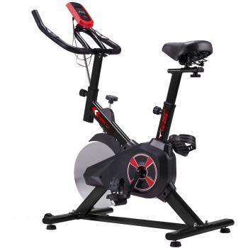 KUOKEL K601 Bicicleta de Spinning Bicicleta estática con Rueda Resistencia Variable Monitor Digital Pantalla LCD Soporte de Agua Asiento y Manillar Ajustables Profesional Uso doméstico