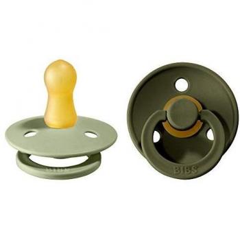 BIBS Colour Pacifier Set Sage & Hunter Green, Size 1 (0-6 Months), 2-Pack