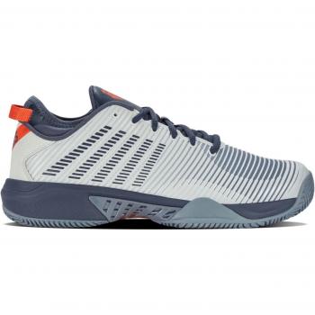 K-Swiss Hypercourt Supreme Zapatilla de Tenis y Pádel para Hombre, Color Gris Claro y Azul-Gris, Talla 42