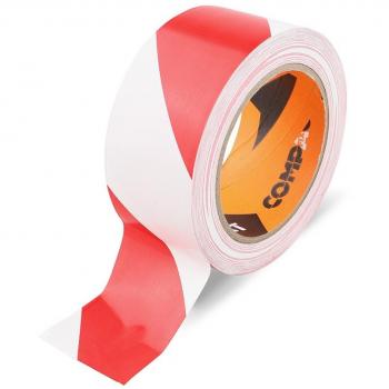 Cinta de señalización adhesiva Compact 33m x 50mm blanca/roja
