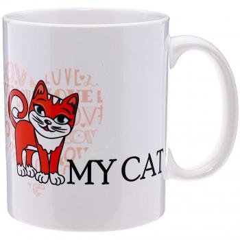 Tic-Clap Mascotas Taza I My Cat, Porcelana, Blanco, 8 cm