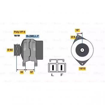Alternador Bosch 0986081150 100 A 14 V